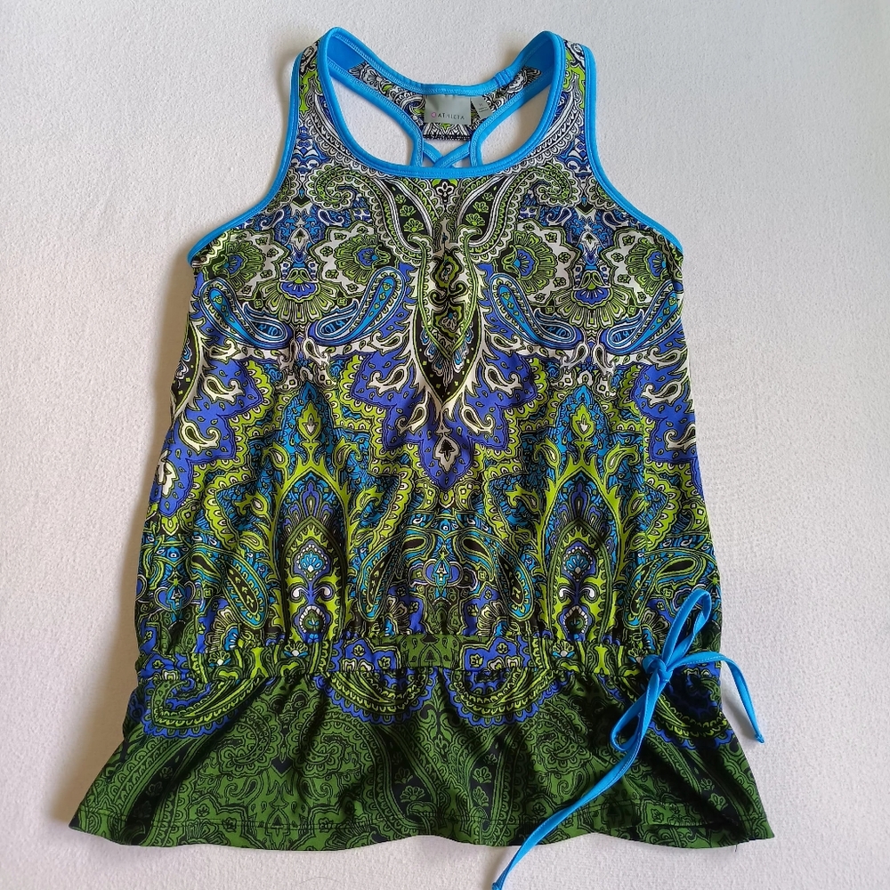 Athleta SzM Paisley Print Stretch Tank (Flaws Inside, See 2nd Photo)